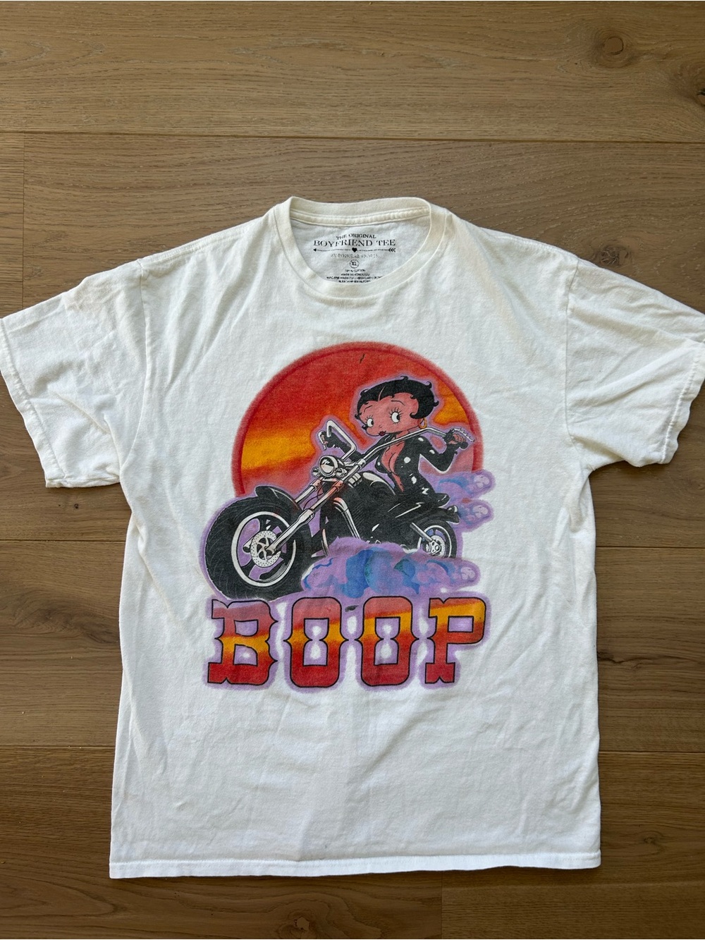 Betty Boop Sunset Motorcycle Cotton Tee Size XL